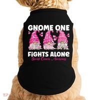 Gnome One Fights Alone Pink Breast Cancer Awareness Doggie Tank thumb 0