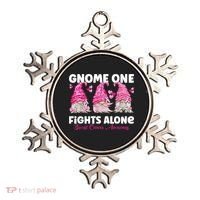 Gnome One Fights Alone Pink Breast Cancer Awareness Ornament thumb 0