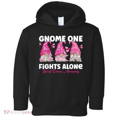 Gnome One Fights Alone Pink Breast Cancer Awareness Toddler Hoodie