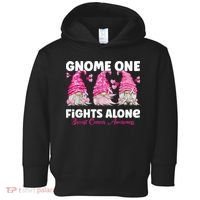 Gnome One Fights Alone Pink Breast Cancer Awareness Toddler Hoodie thumb 0