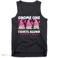 Gnome One Fights Alone Pink Breast Cancer Awareness Tank Top thumb 0