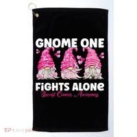 Gnome One Fights Alone Pink Breast Cancer Awareness Golf Towel thumb 0