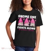 Gnome One Fights Alone Pink Breast Cancer Awareness Kids T-Shirt thumb 2