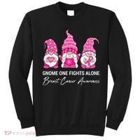 Gnomes One Fight Alone Pink Ribbon Breast Cancer Sweatshirt thumb 0