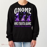 Gnome One Fights Alone Testicular Cancer Awareness Cute Gift Women's Sweatshirt thumb 0