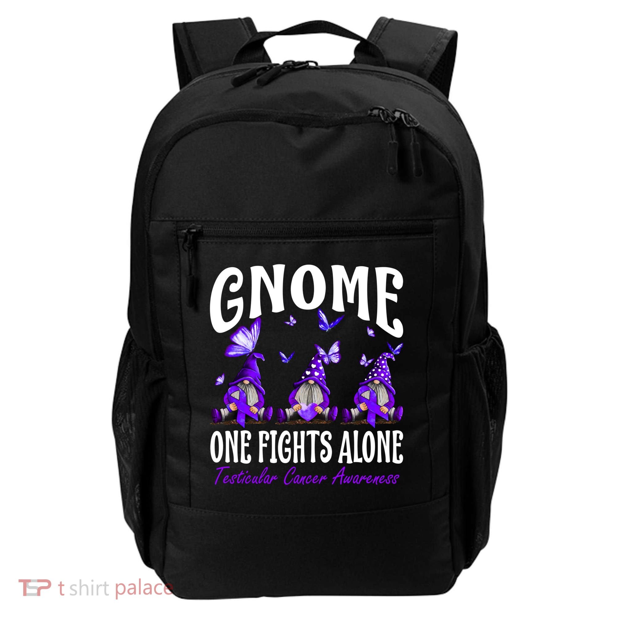 Gnome One Fights Alone Testicular Cancer Awareness Cute Gift Backpack