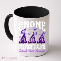 Gnome One Fights Alone Testicular Cancer Awareness Cute Gift Coffee Mug thumb 0