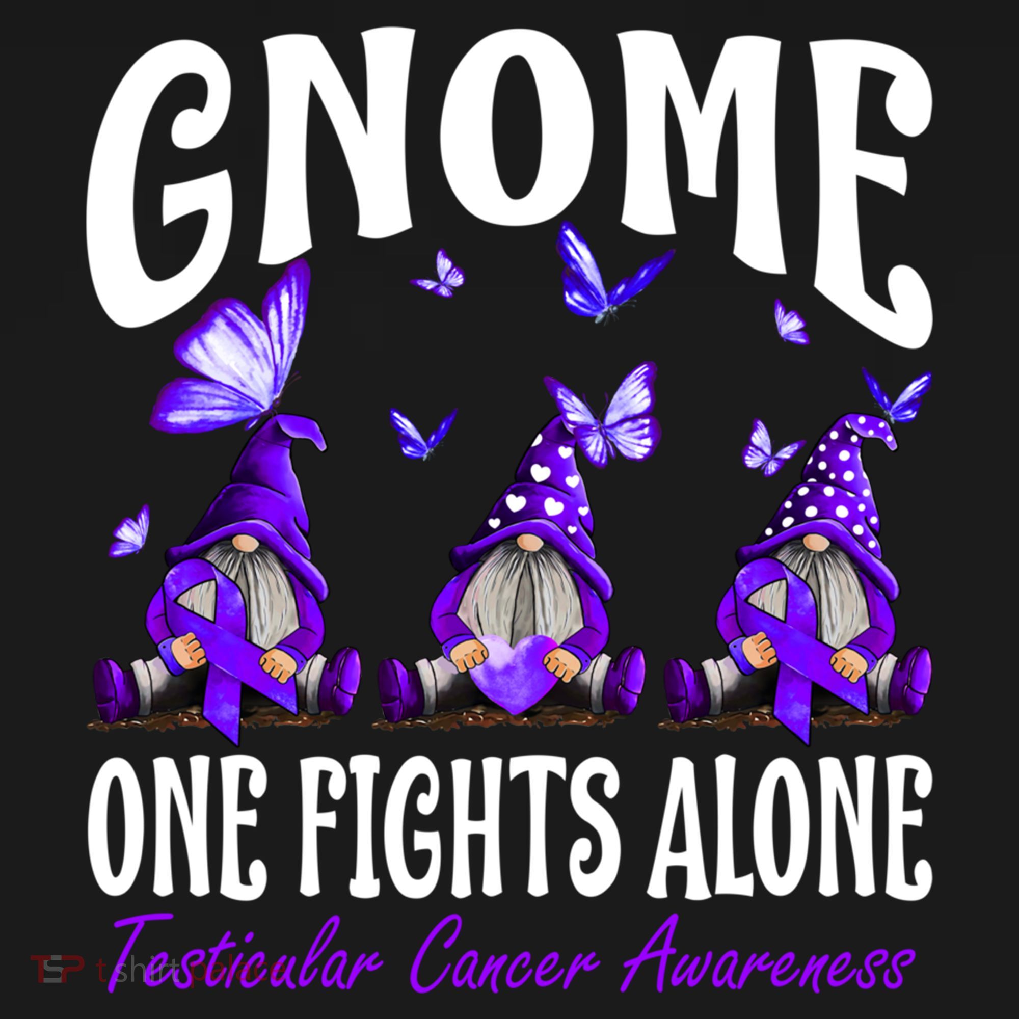 Gnome One Fights Alone Testicular Cancer Awareness Cute Gift Women's Hoodie