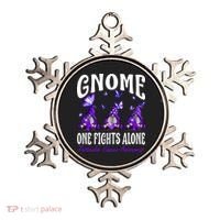 Gnome One Fights Alone Testicular Cancer Awareness Cute Gift Ornament thumb 0
