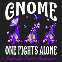 Gnome One Fights Alone Testicular Cancer Awareness Cute Gift Hat thumb 2