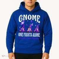 Gnome One Fights Alone Testicular Cancer Awareness Cute Gift Hoodie thumb 2