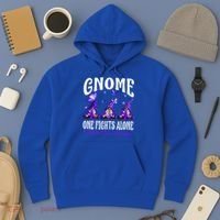 Gnome One Fights Alone Testicular Cancer Awareness Cute Gift Hoodie thumb 3