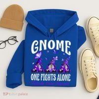Gnome One Fights Alone Testicular Cancer Awareness Cute Gift Hoodie thumb 4