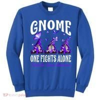 Gnome One Fights Alone Testicular Cancer Awareness Cute Gift Sweatshirt thumb 0