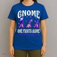 Gnome One Fights Alone Testicular Cancer Awareness Cute Gift T-Shirt thumb 4