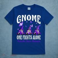 Gnome One Fights Alone Testicular Cancer Awareness Cute Gift T-Shirt thumb 5