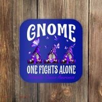 Gnome One Fights Alone Testicular Cancer Awareness Cute Gift Coaster thumb 0