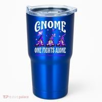 Gnome One Fights Alone Testicular Cancer Awareness Cute Gift Tumbler thumb 0
