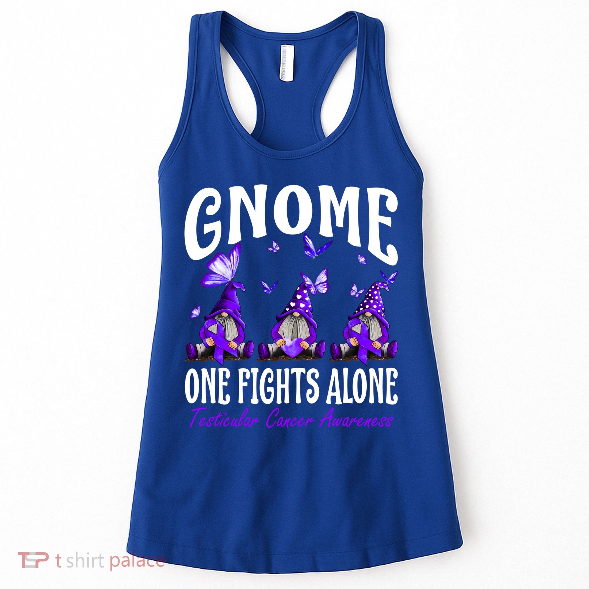 Gnome One Fights Alone Testicular Cancer Awareness Cute Gift Women's Tank Top