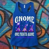 Gnome One Fights Alone Testicular Cancer Awareness Cute Gift Women's Tank Top thumb 3