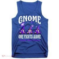 Gnome One Fights Alone Testicular Cancer Awareness Cute Gift Tank Top thumb 0
