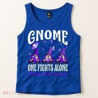 Gnome One Fights Alone Testicular Cancer Awareness Cute Gift Tank Top thumb 2