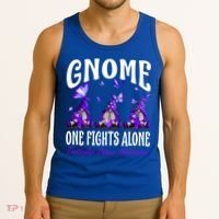 Gnome One Fights Alone Testicular Cancer Awareness Cute Gift Tank Top thumb 3