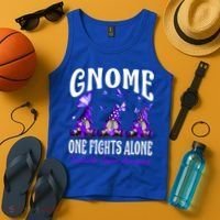 Gnome One Fights Alone Testicular Cancer Awareness Cute Gift Tank Top thumb 4