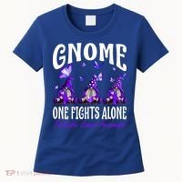 Gnome One Fights Alone Testicular Cancer Awareness Cute Gift Women's T-Shirt thumb 0