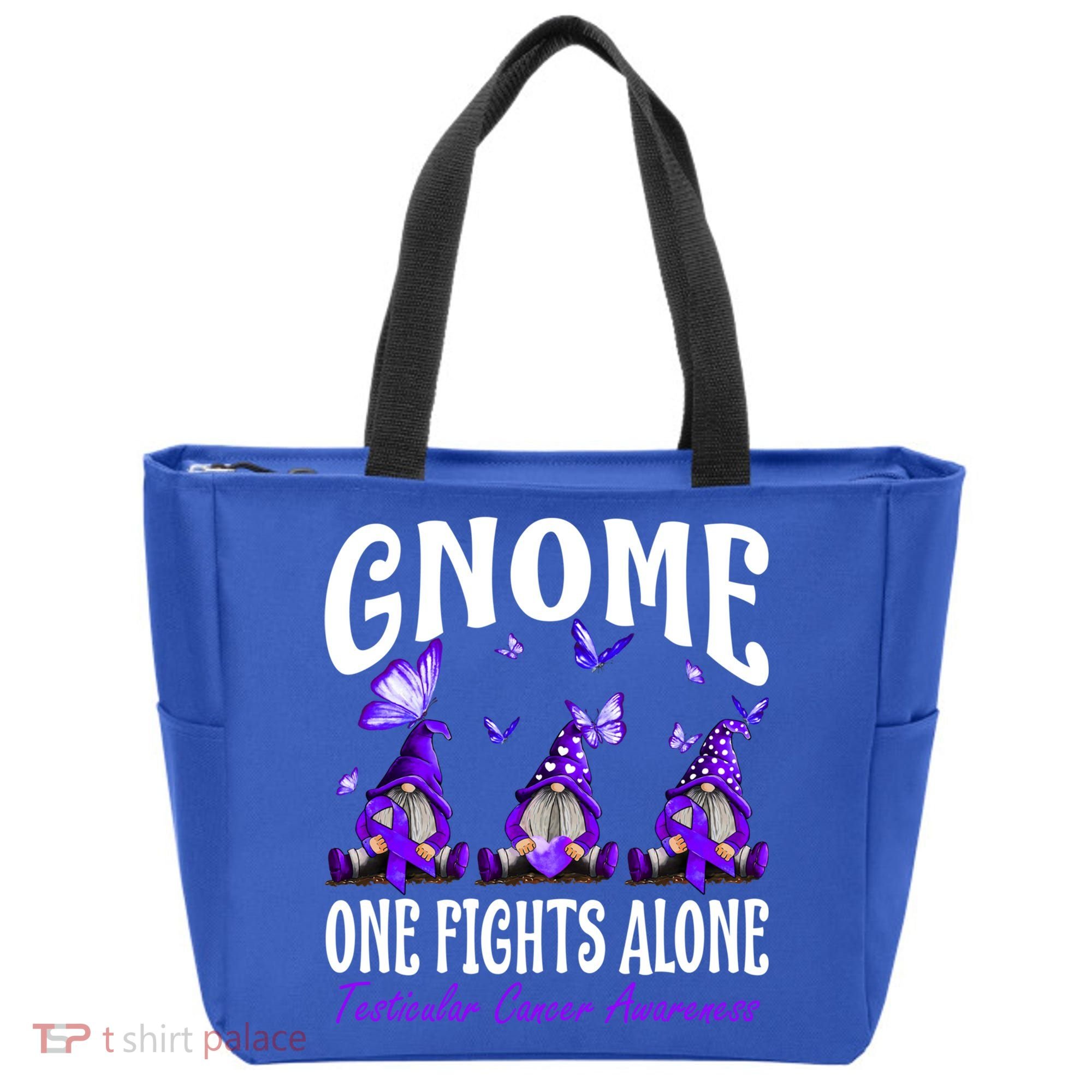 Gnome One Fights Alone Testicular Cancer Awareness Cute Gift Tote Bag