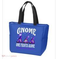 Gnome One Fights Alone Testicular Cancer Awareness Cute Gift Tote Bag thumb 3