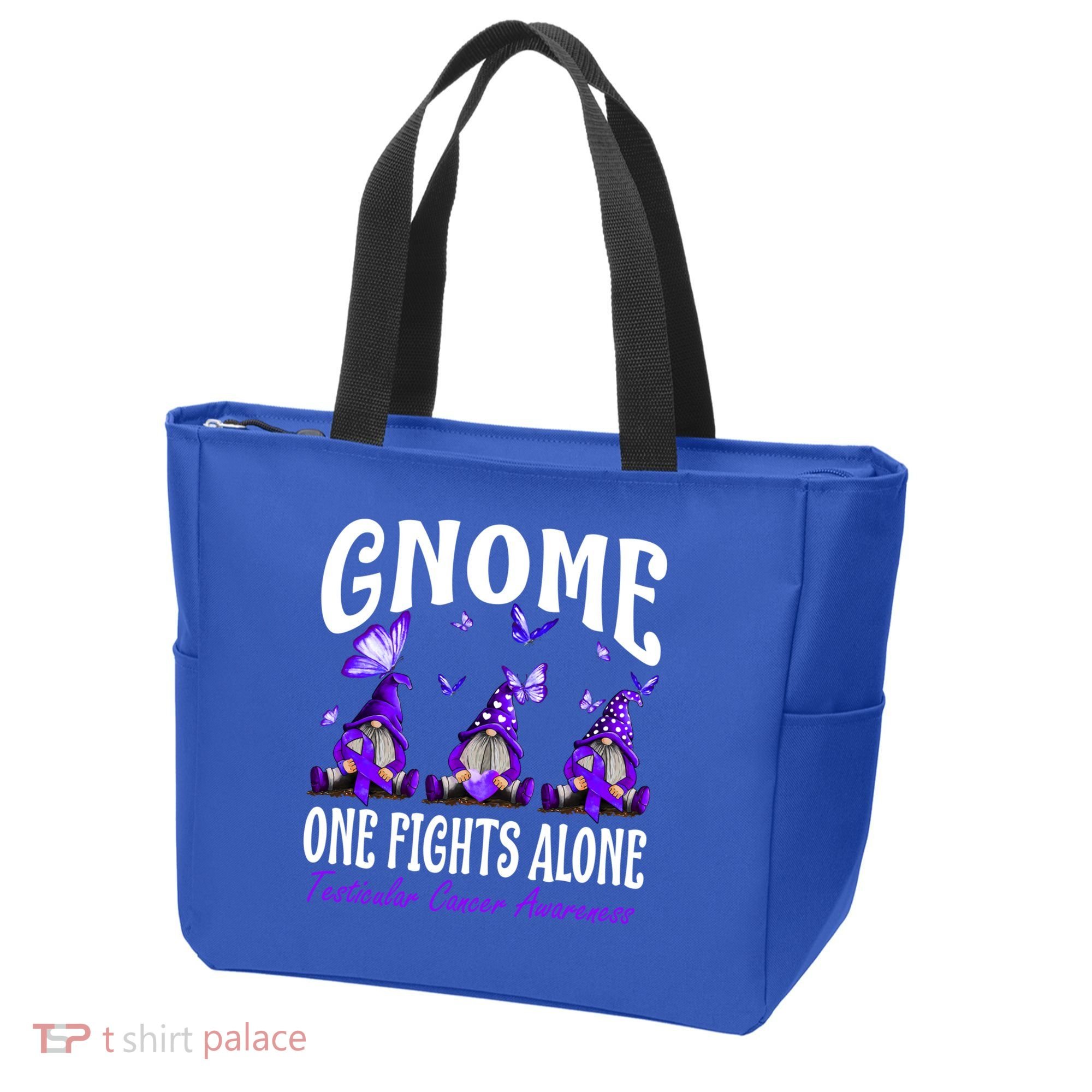 Gnome One Fights Alone Testicular Cancer Awareness Cute Gift Tote Bag