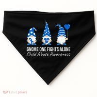 Gnome One Fights Alone Child Abuse Awareness Blue Ribbon USA-Made Doggie Bandana thumb 0