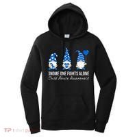 Gnome One Fights Alone Child Abuse Awareness Blue Ribbon Women's Hoodie thumb 0