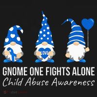 Gnome One Fights Alone Child Abuse Awareness Blue Ribbon Women's Hoodie thumb 2