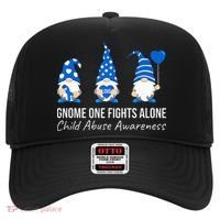 Gnome One Fights Alone Child Abuse Awareness Blue Ribbon Hat thumb 0