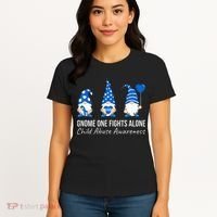 Gnome One Fights Alone Child Abuse Awareness Blue Ribbon Women's T-Shirt thumb 4