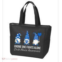 Gnome One Fights Alone Child Abuse Awareness Blue Ribbon Tote Bag thumb 3