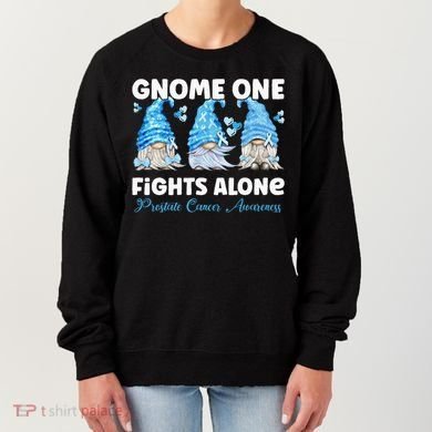 Gnome One Fights Alone Light Blue Prostate Cancer Awareness Women's Sweatshirt