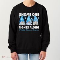Gnome One Fights Alone Light Blue Prostate Cancer Awareness Women's Sweatshirt thumb 0