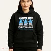 Gnome One Fights Alone Light Blue Prostate Cancer Awareness Hoodie thumb 5
