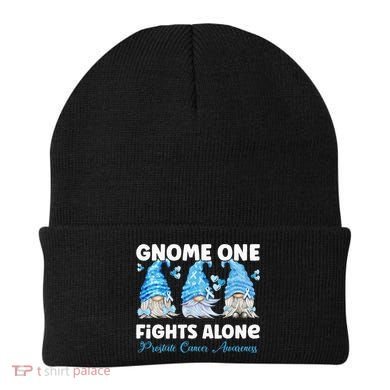 Gnome One Fights Alone Light Blue Prostate Cancer Awareness Beanie