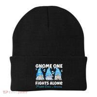 Gnome One Fights Alone Light Blue Prostate Cancer Awareness Beanie thumb 0