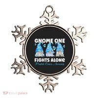 Gnome One Fights Alone Light Blue Prostate Cancer Awareness Ornament thumb 0