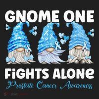 Gnome One Fights Alone Light Blue Prostate Cancer Awareness Hat thumb 2