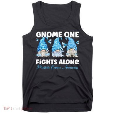 Gnome One Fights Alone Light Blue Prostate Cancer Awareness Tank Top