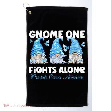 Gnome One Fights Alone Light Blue Prostate Cancer Awareness Golf Towel