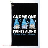 Gnome One Fights Alone Light Blue Prostate Cancer Awareness Golf Towel thumb 0