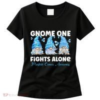 Gnome One Fights Alone Light Blue Prostate Cancer Awareness Women's T-Shirt thumb 0