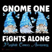 Gnome One Fights Alone Light Blue Prostate Cancer Awareness Women's T-Shirt thumb 6